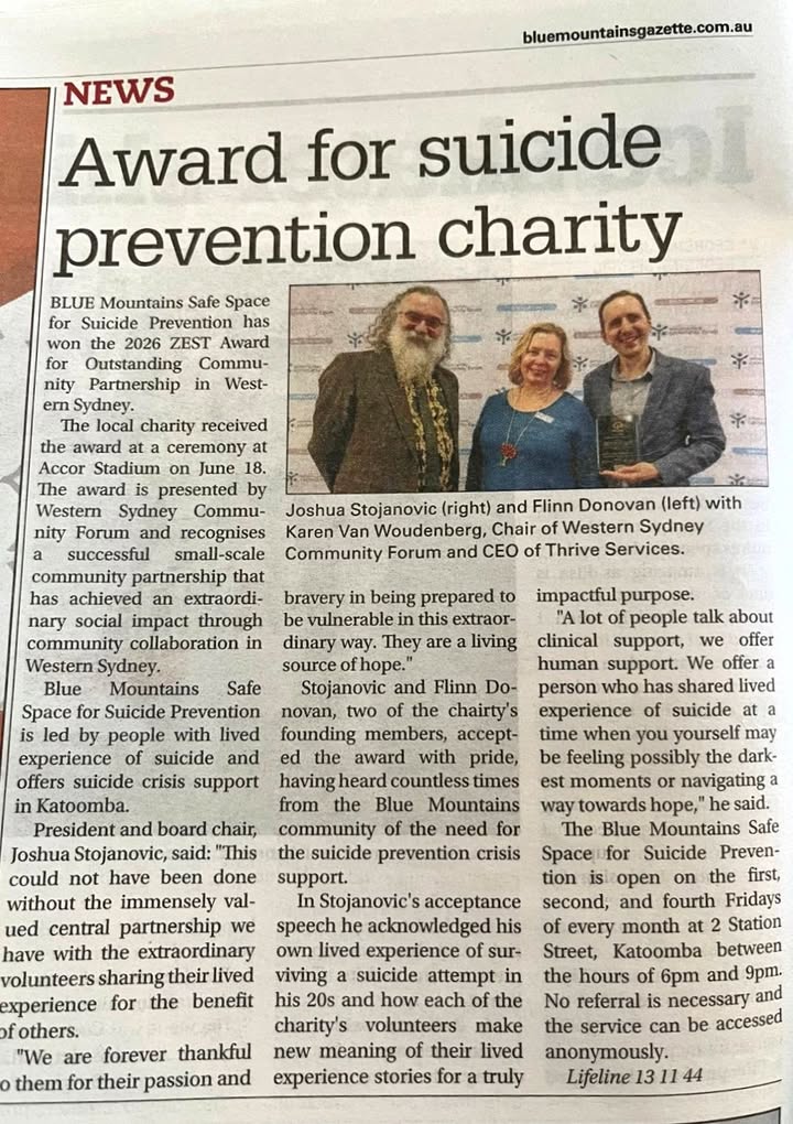 Blue Mountains Safe Space for Suicide Prevention